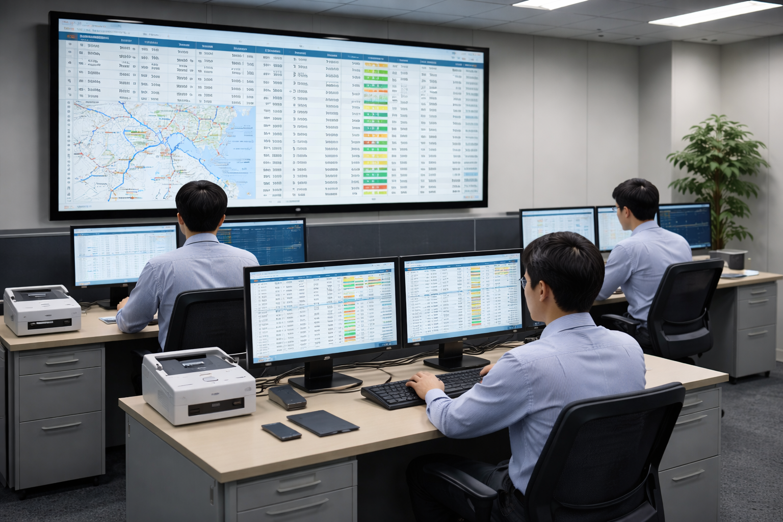ATM自動機監視システムの監視室イメージ