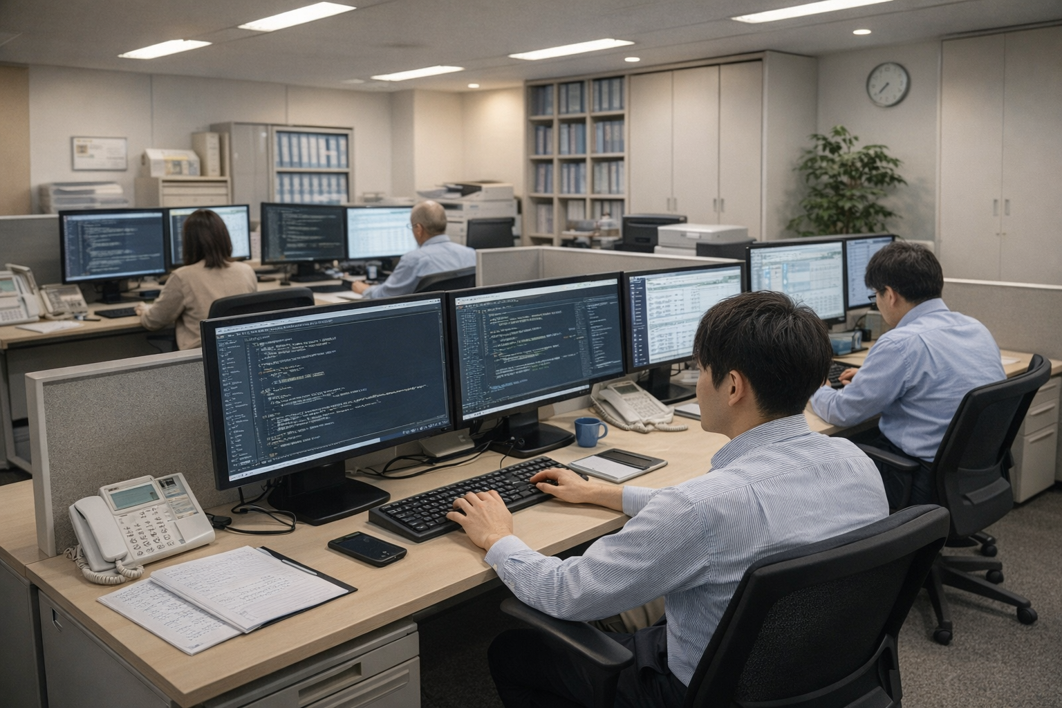 システム開発現場で働く技術者たち